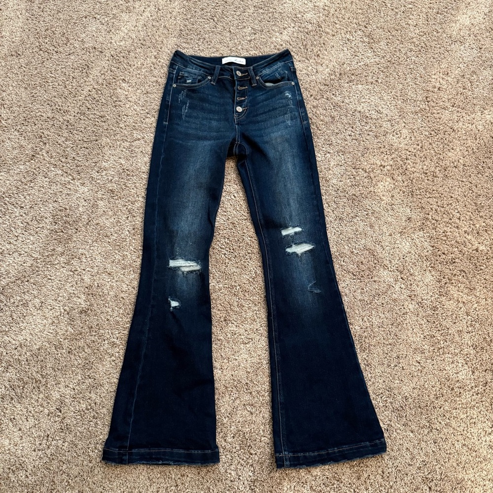 KanCan Blue Flare Wide Leg Jeans